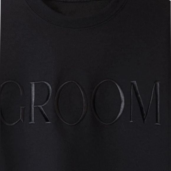 NWT Embroidered GROOM Sweatshirt - Black - Picture 2 of 2